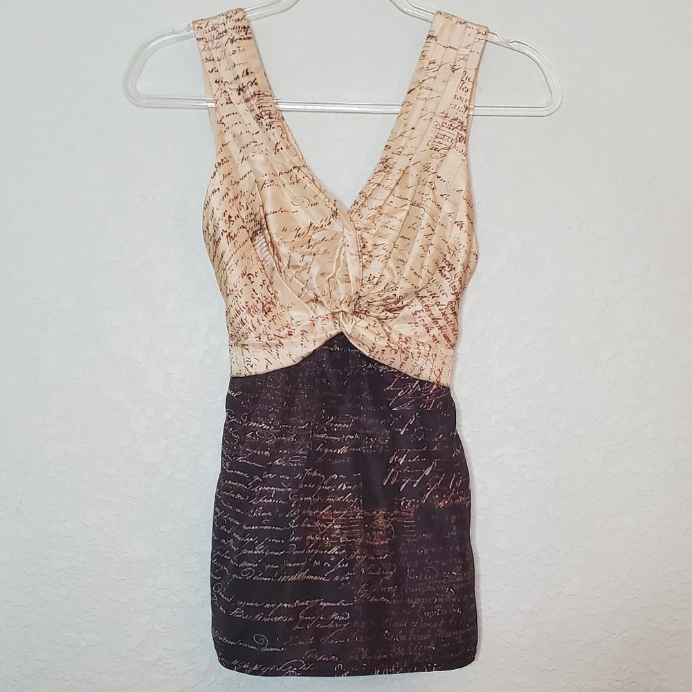 BCBGMAXAZRIA Silk Tie Waist Sleeveless Top - Picture 1 of 7